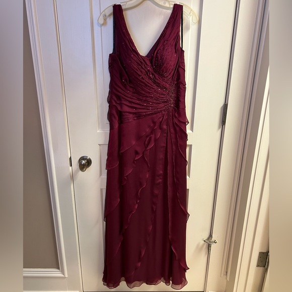 Ignite Evenings by Carol Lin, Maroon Sequin Ball Gown - Picture 1 of 5